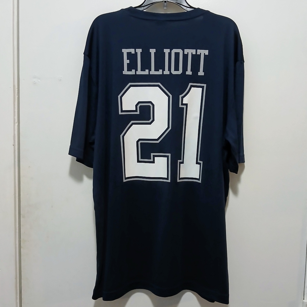 NIKE Dallas Cowboys #21 Elliott Mens Size L Shirt Dark Blue T-Shirt